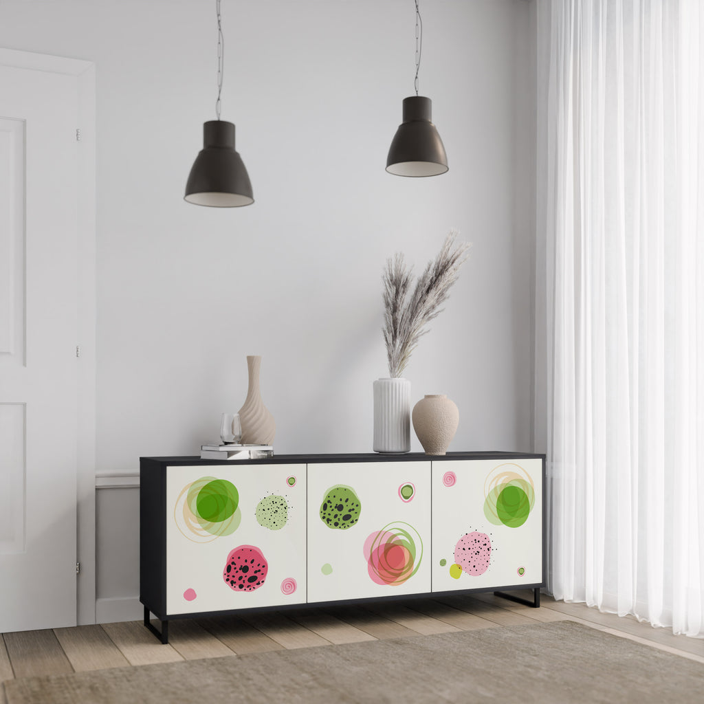 Aparador COLORFUL COSMOS de 3 puertas en acabado negro