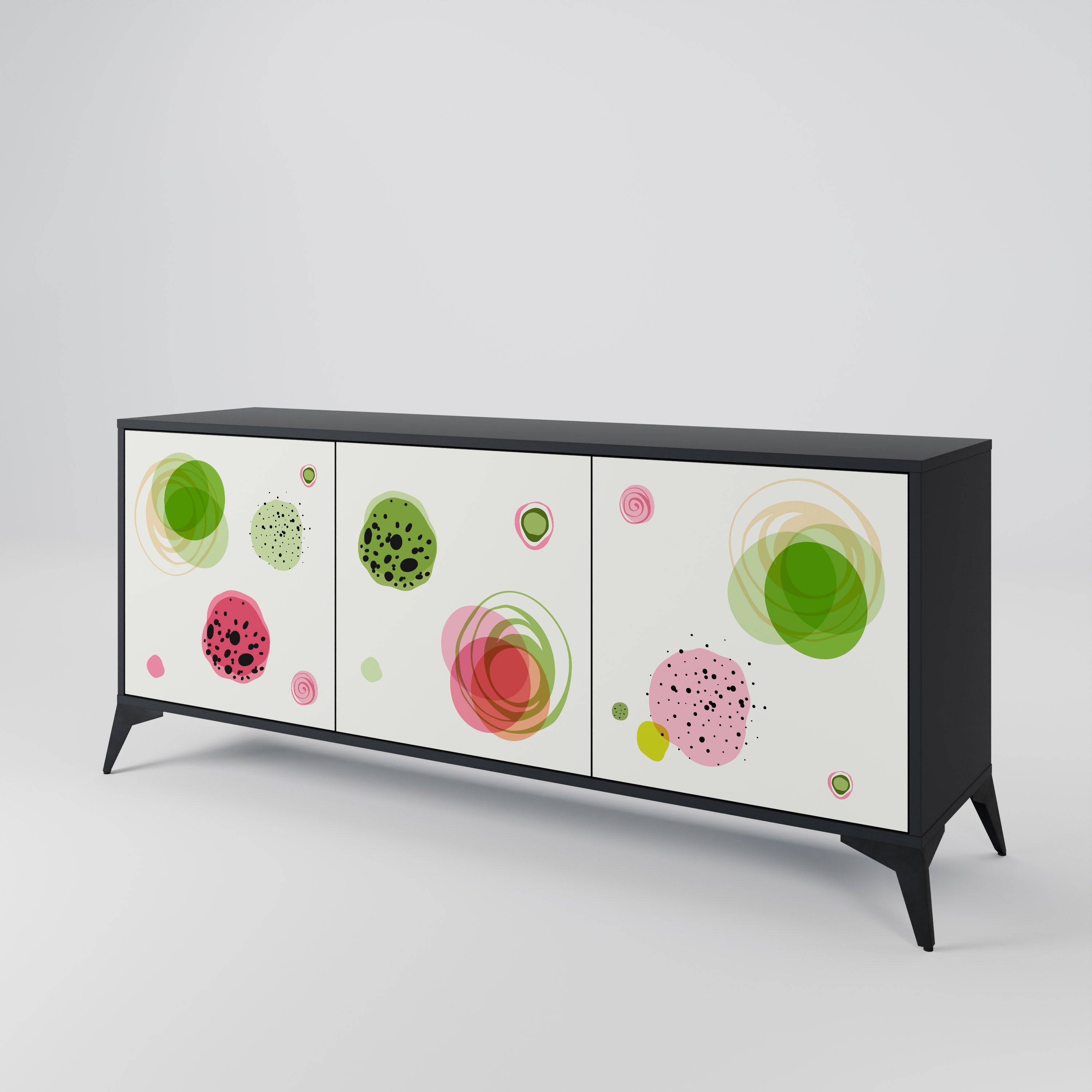 Aparador COLORFUL COSMOS de 3 puertas en acabado negro