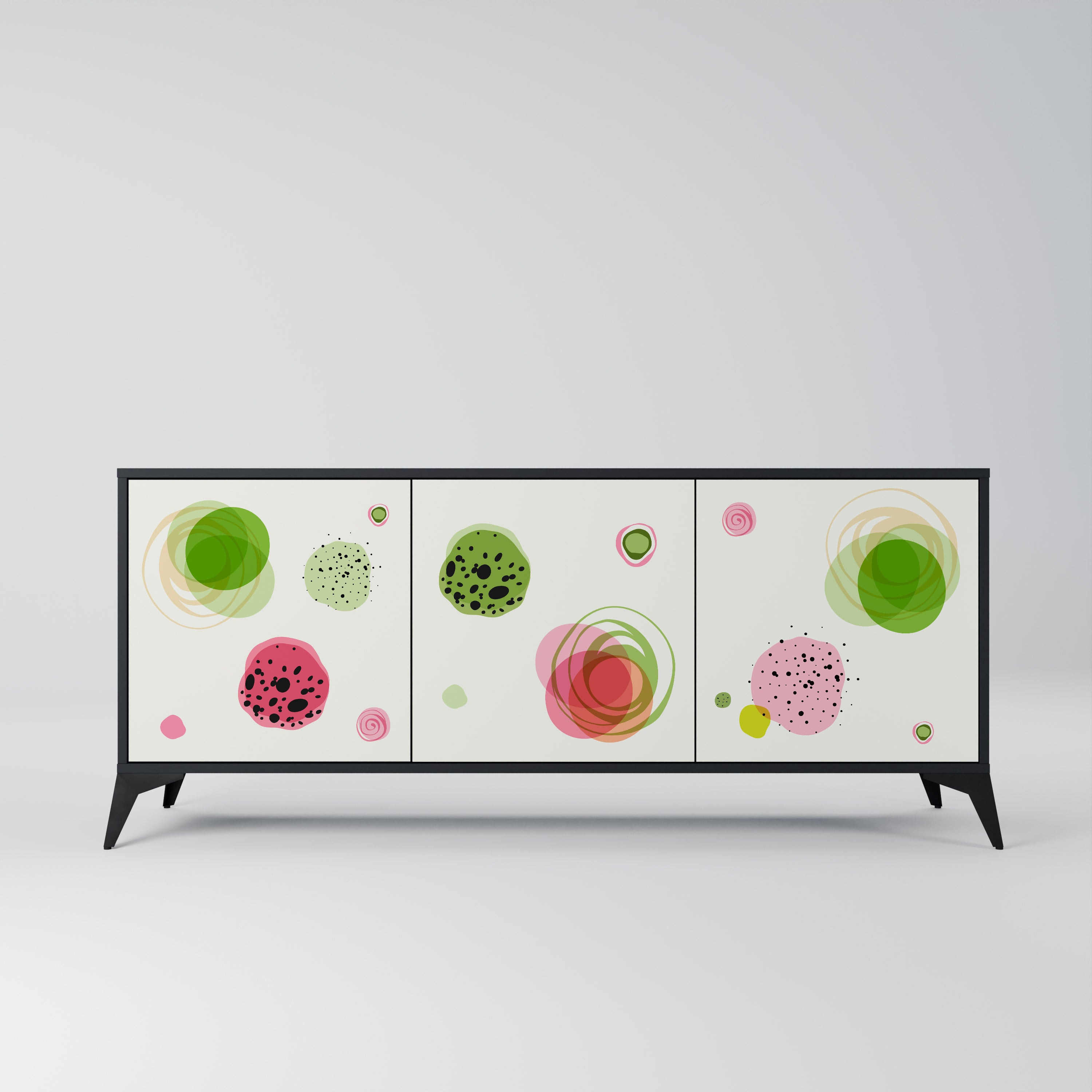 Aparador COLORFUL COSMOS de 3 puertas en acabado negro