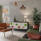 COLORFUL COSMOS Aparador de 3 Puertas en Acabado Negro