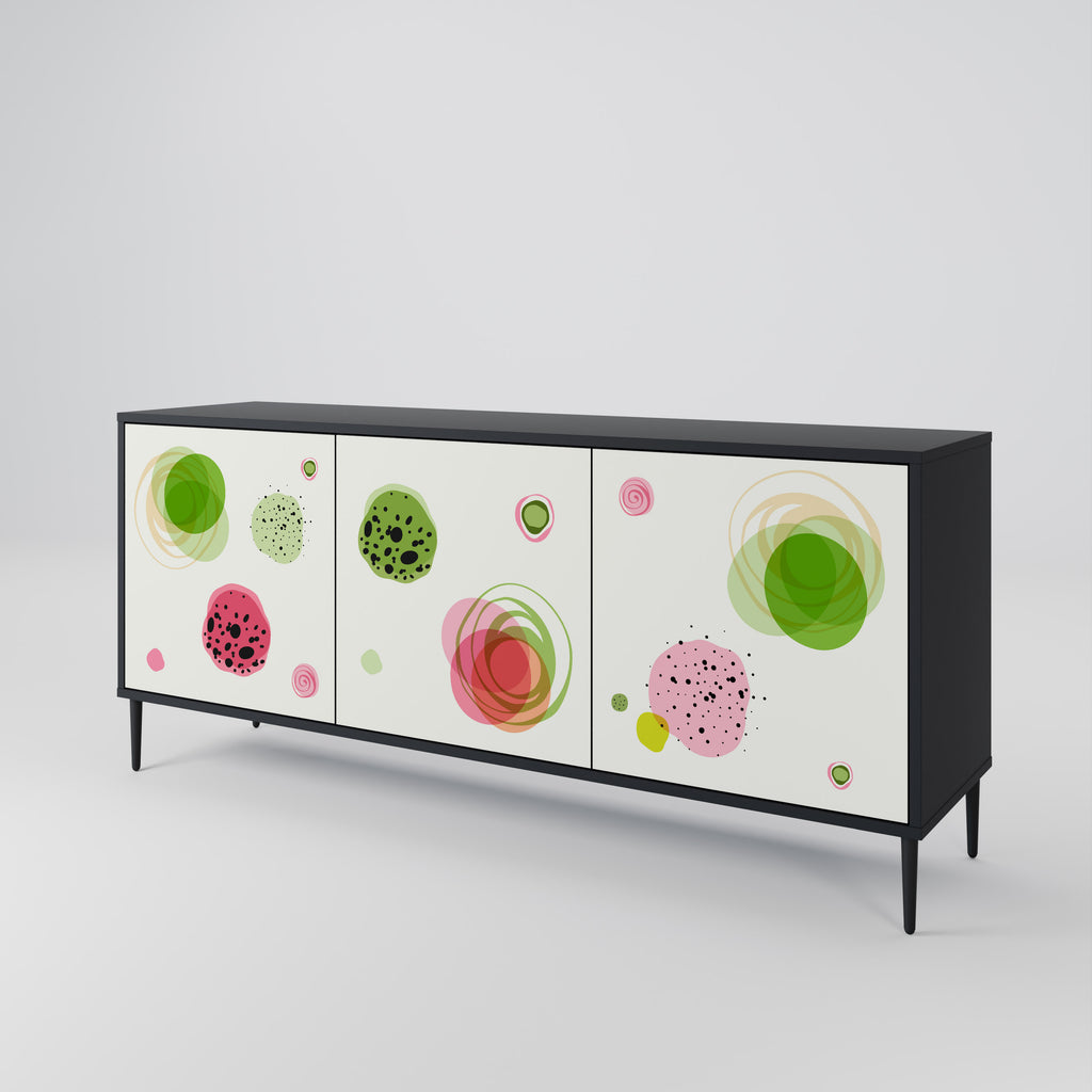 Aparador COLORFUL COSMOS de 3 puertas en acabado negro
