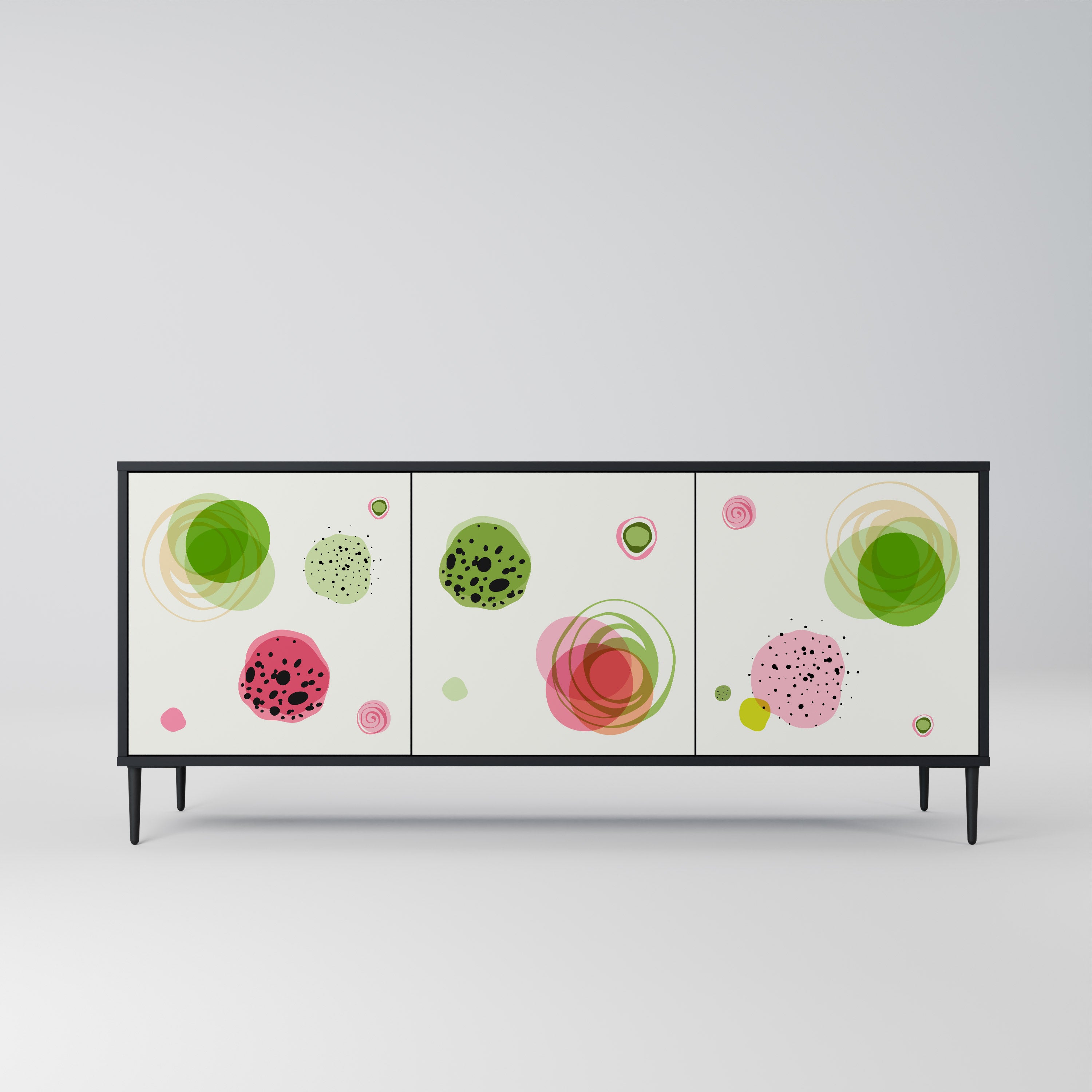 Aparador COLORFUL COSMOS de 3 puertas en acabado negro