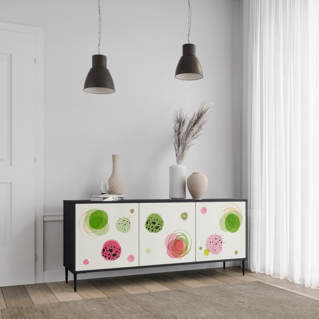 Aparador COLORFUL COSMOS de 3 puertas en acabado negro