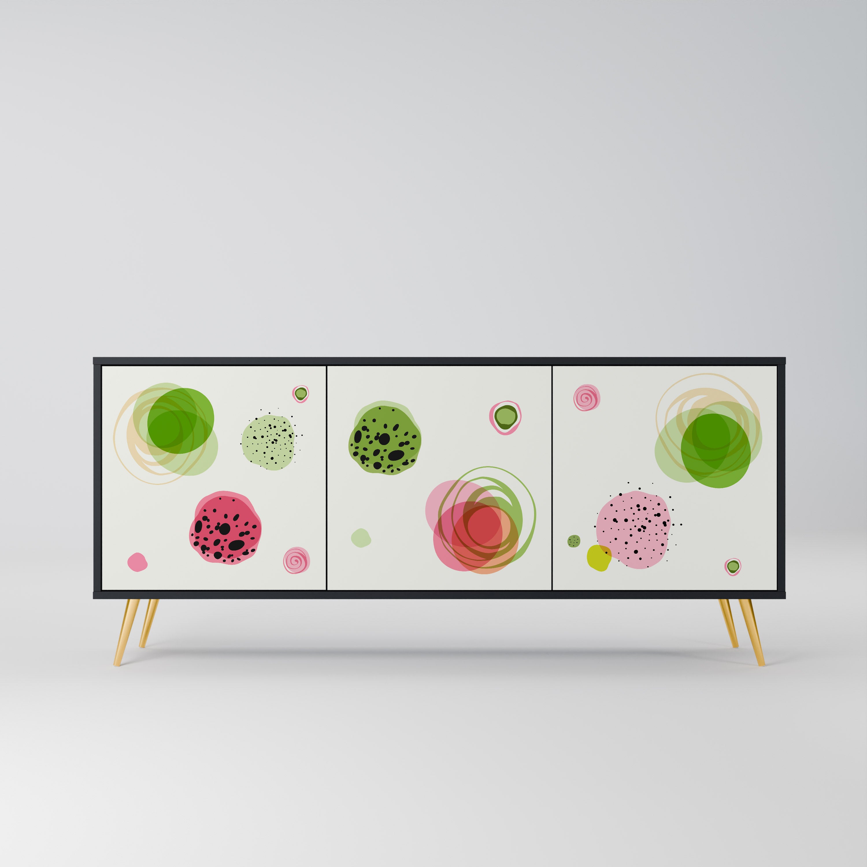Aparador COLORFUL COSMOS de 3 puertas en acabado negro