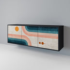 TWO HALVES Aparador de 3 Puertas en Acabado Negro