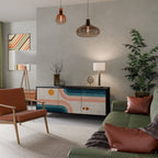 TWO HALVES Aparador de 3 Puertas en Acabado Negro