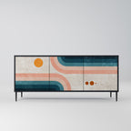 TWO HALVES Aparador de 3 Puertas en Acabado Negro