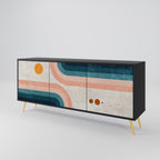 TWO HALVES Aparador de 3 Puertas en Acabado Negro