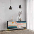 TWO HALVES Aparador de 3 Puertas en Acabado Negro