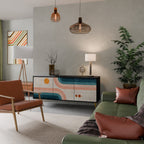 TWO HALVES Aparador de 3 Puertas en Acabado Negro