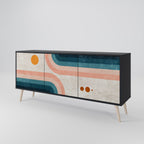 TWO HALVES Aparador de 3 Puertas en Acabado Negro