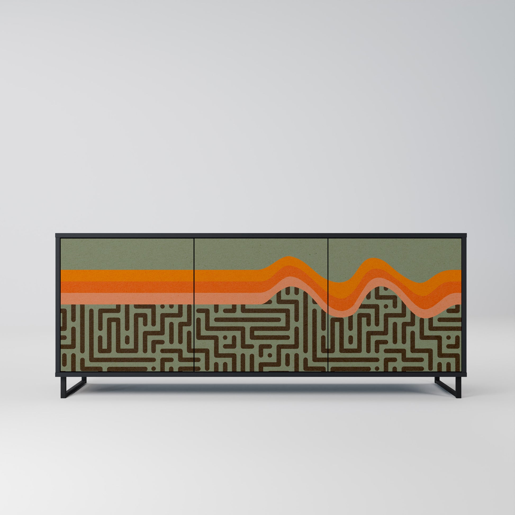 SIMPLE SOLUTIONS 3-Door Sideboard in Black Finish