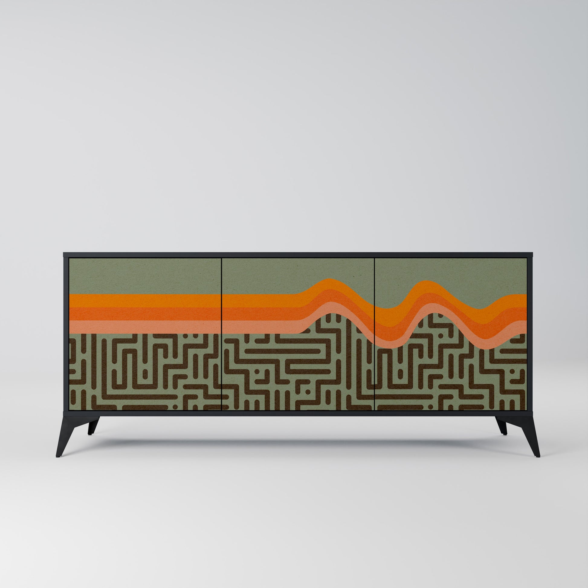 SIMPLE SOLUTIONS 3-Door Sideboard in Black Finish