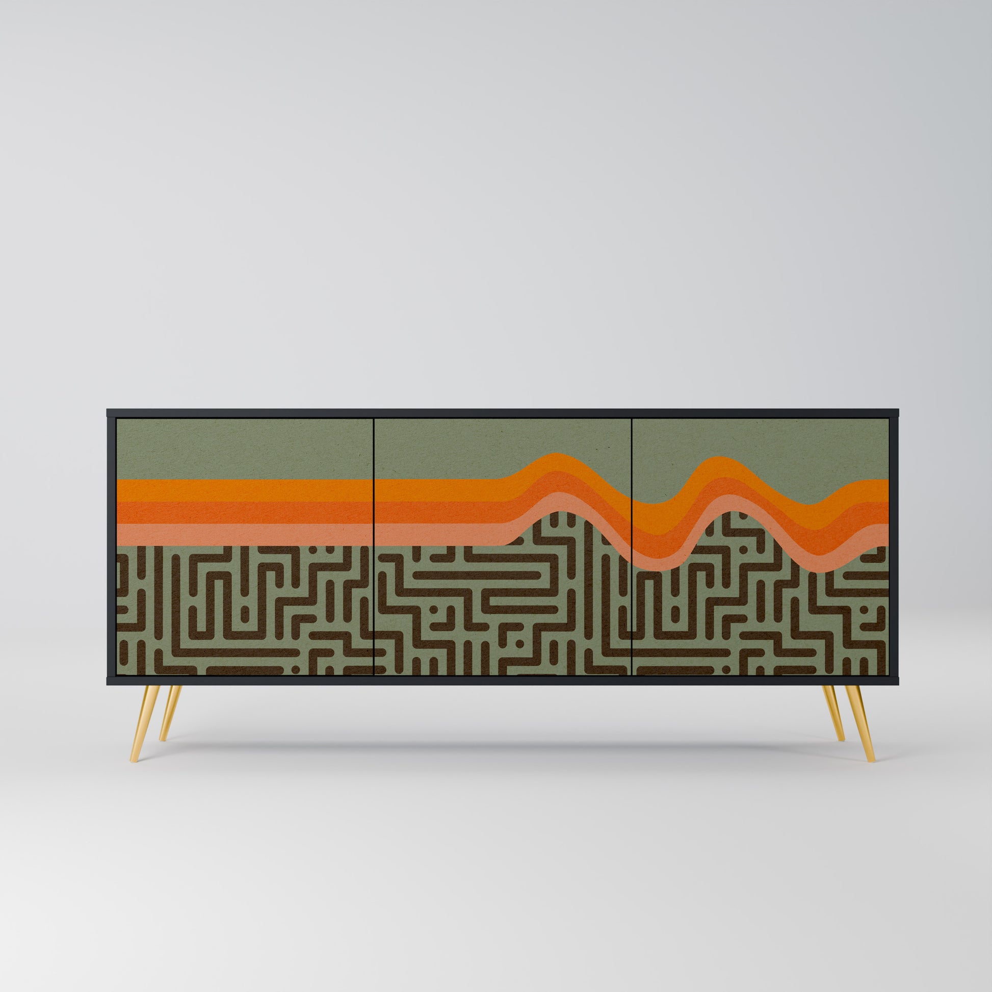 SIMPLE SOLUTIONS 3-Door Sideboard in Black Finish