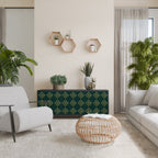 ROYAL MEDALLION Aparador de 3 Puertas en Acabado Negro