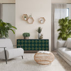 ROYAL MEDALLION Aparador de 3 Puertas en Acabado Negro