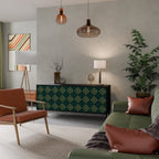 ROYAL MEDALLION Aparador de 3 Puertas en Acabado Negro