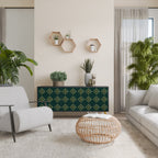 ROYAL MEDALLION Aparador de 3 Puertas en Acabado Negro