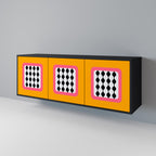 TEARS IN HEAVEN Aparador de 3 Puertas en Acabado Negro