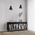 COLLAGE OF RECTANGLES Aparador de 3 Puertas en Acabado Negro