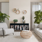 COLLAGE OF RECTANGLES Aparador de 3 Puertas en Acabado Negro