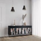 COLLAGE OF RECTANGLES Aparador de 3 Puertas en Acabado Negro