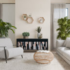 COLLAGE OF RECTANGLES Aparador de 3 Puertas en Acabado Negro