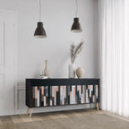 COLLAGE OF RECTANGLES Aparador de 3 Puertas en Acabado Negro