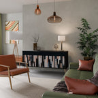 COLLAGE OF RECTANGLES Aparador de 3 Puertas en Acabado Negro