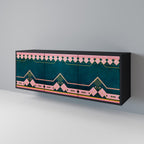 ROYAL COMPOSITION Aparador de 3 Puertas en Acabado Negro