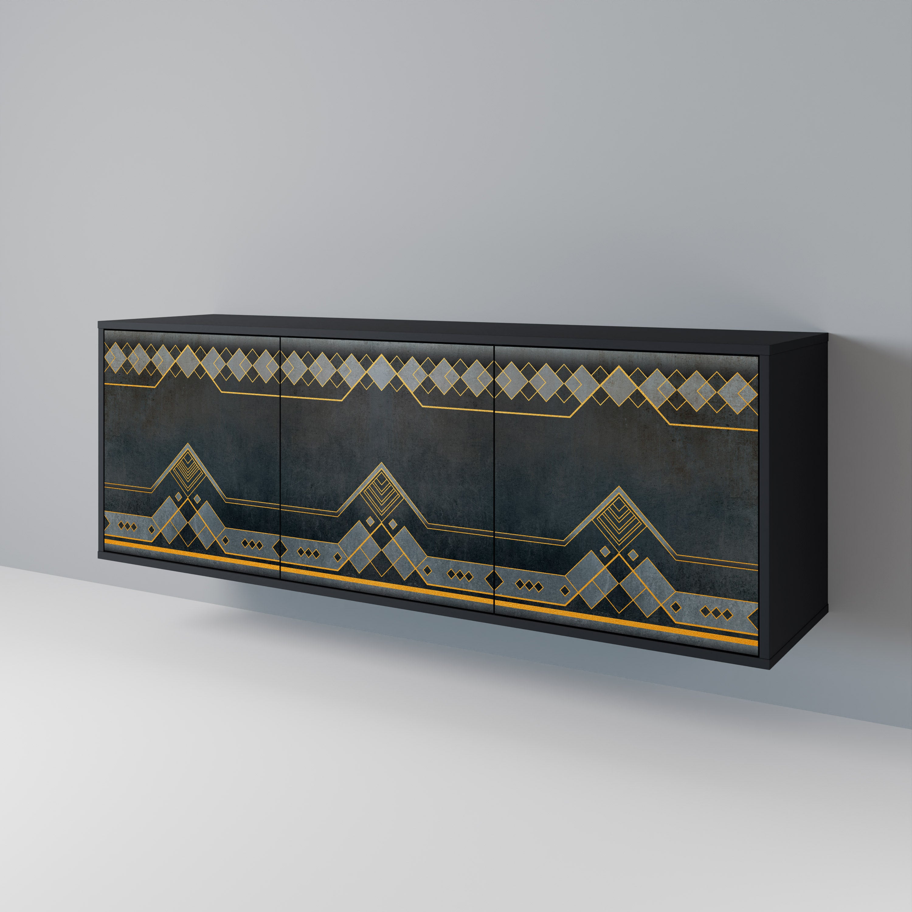 Aparador de 3 puertas ROYAL ORDINARINESS en acabado negro