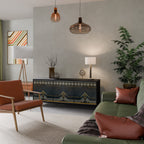 ROYAL ORDINARINESS Aparador de 3 Puertas en Acabado Negro