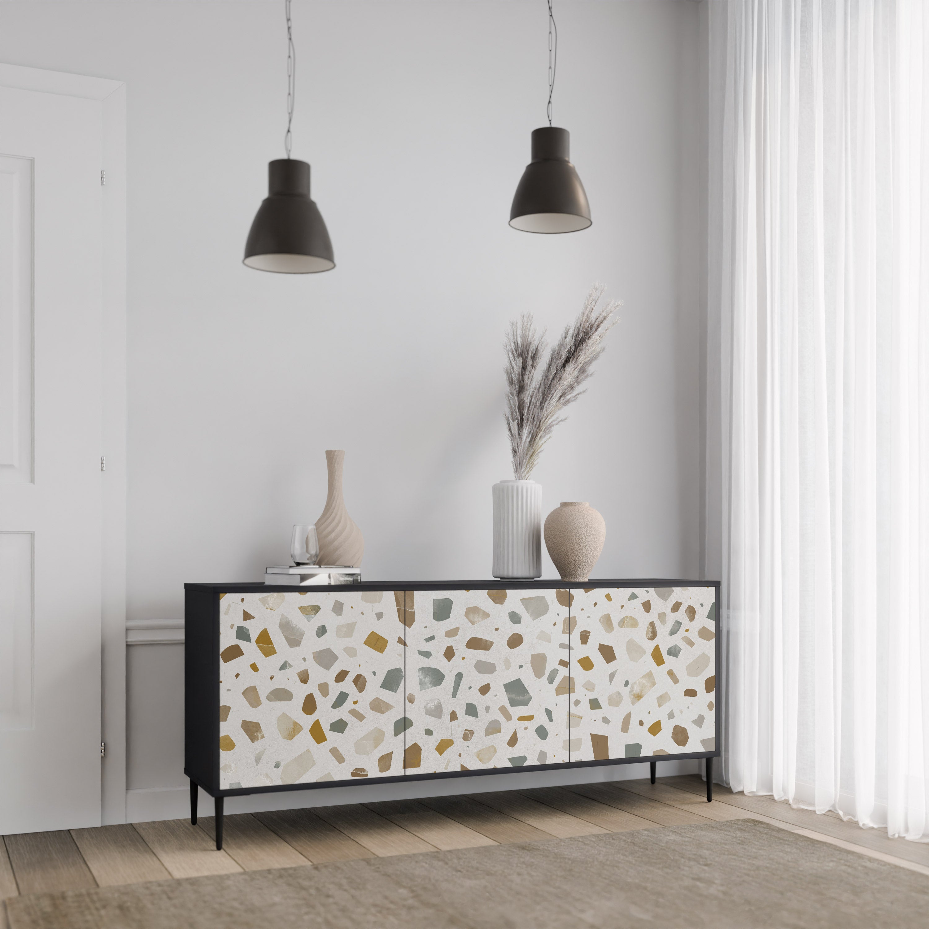 PIECES OF TOMORROW 3-Door Sideboard in Black Finish