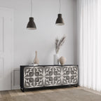 MONOCHROME NEXUS 3-Door Sideboard in Black Finish