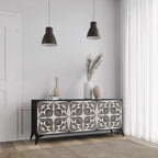 MONOCHROME NEXUS 3-Door Sideboard in Black Finish