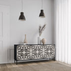 MONOCHROME NEXUS 3-Door Sideboard in Black Finish