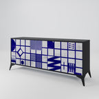 THE RIGHT PLACES Aparador de 3 Puertas en Acabado Negro