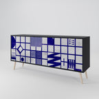 THE RIGHT PLACES Aparador de 3 Puertas en Acabado Negro