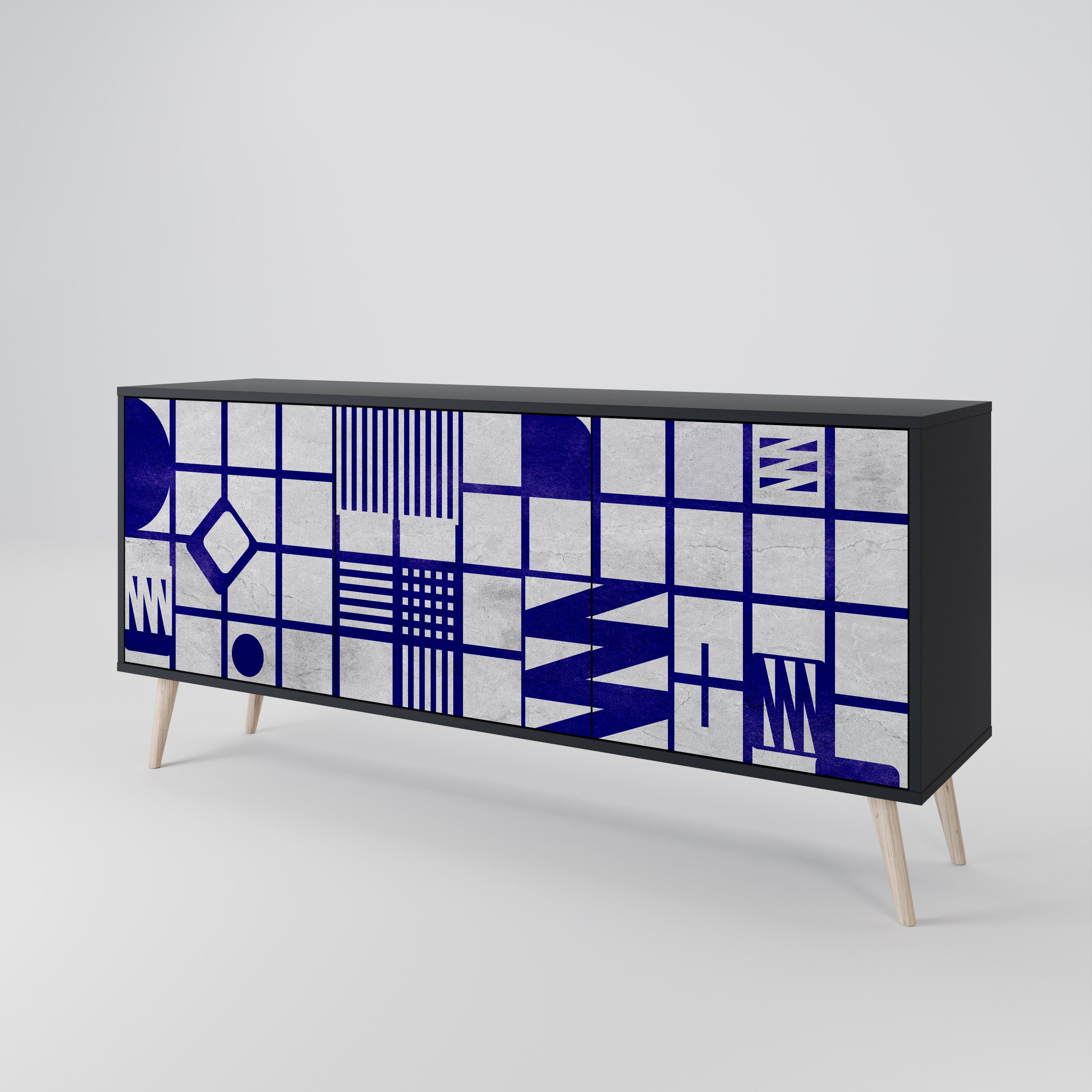 THE RIGHT PLACES 3-Door Sideboard in Black Finish