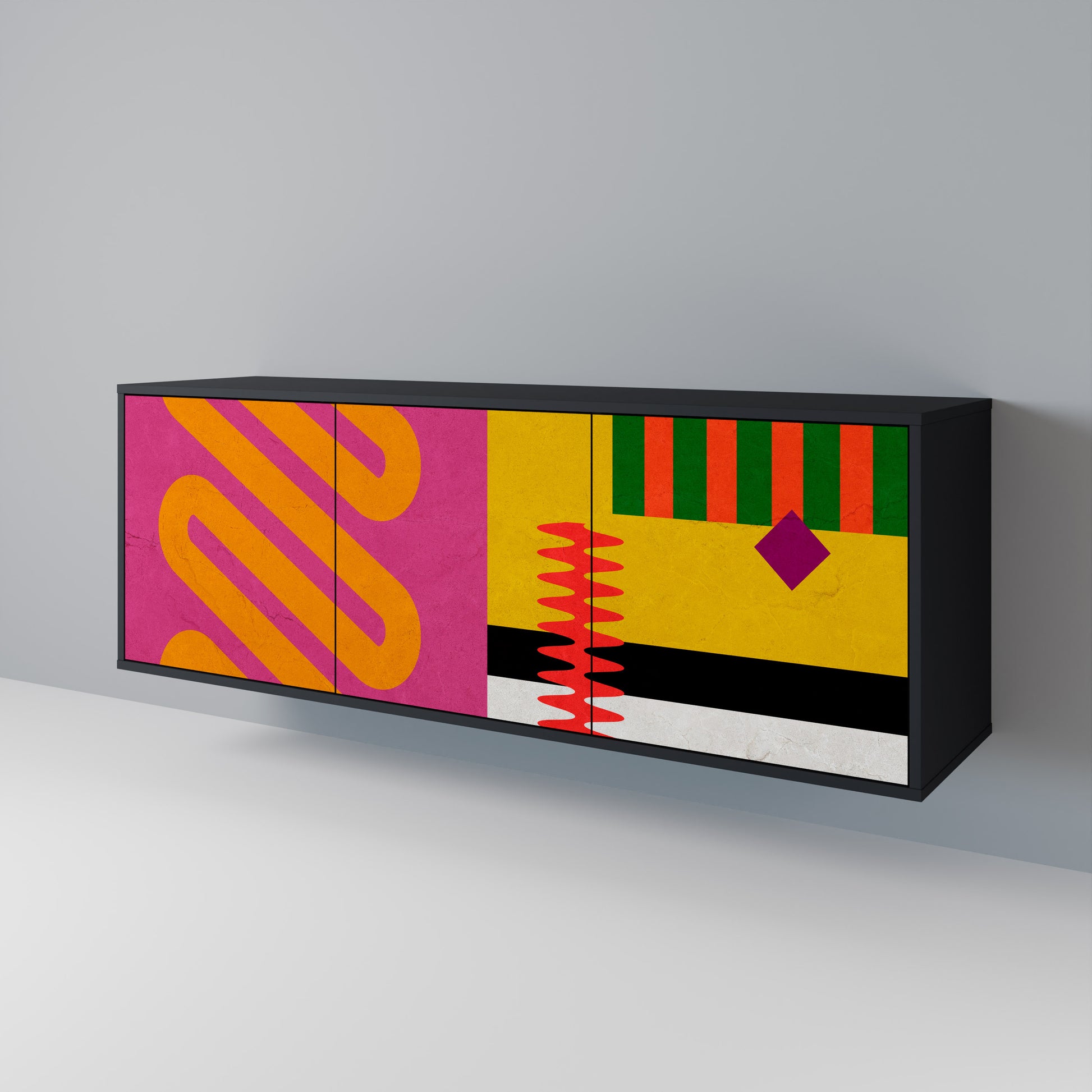 Aparador VIVID ART de 3 puertas con acabado negro