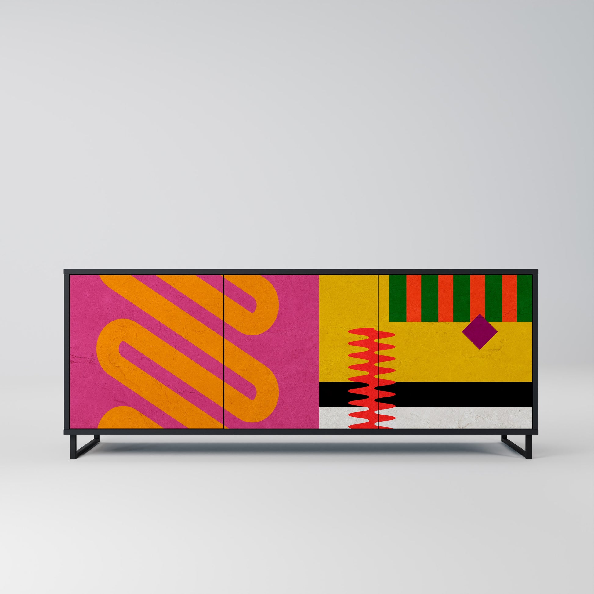Aparador VIVID ART de 3 puertas con acabado negro