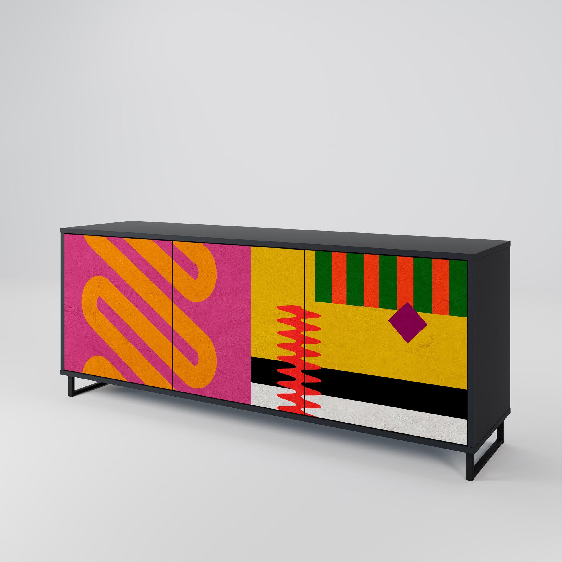 Aparador VIVID ART de 3 puertas con acabado negro
