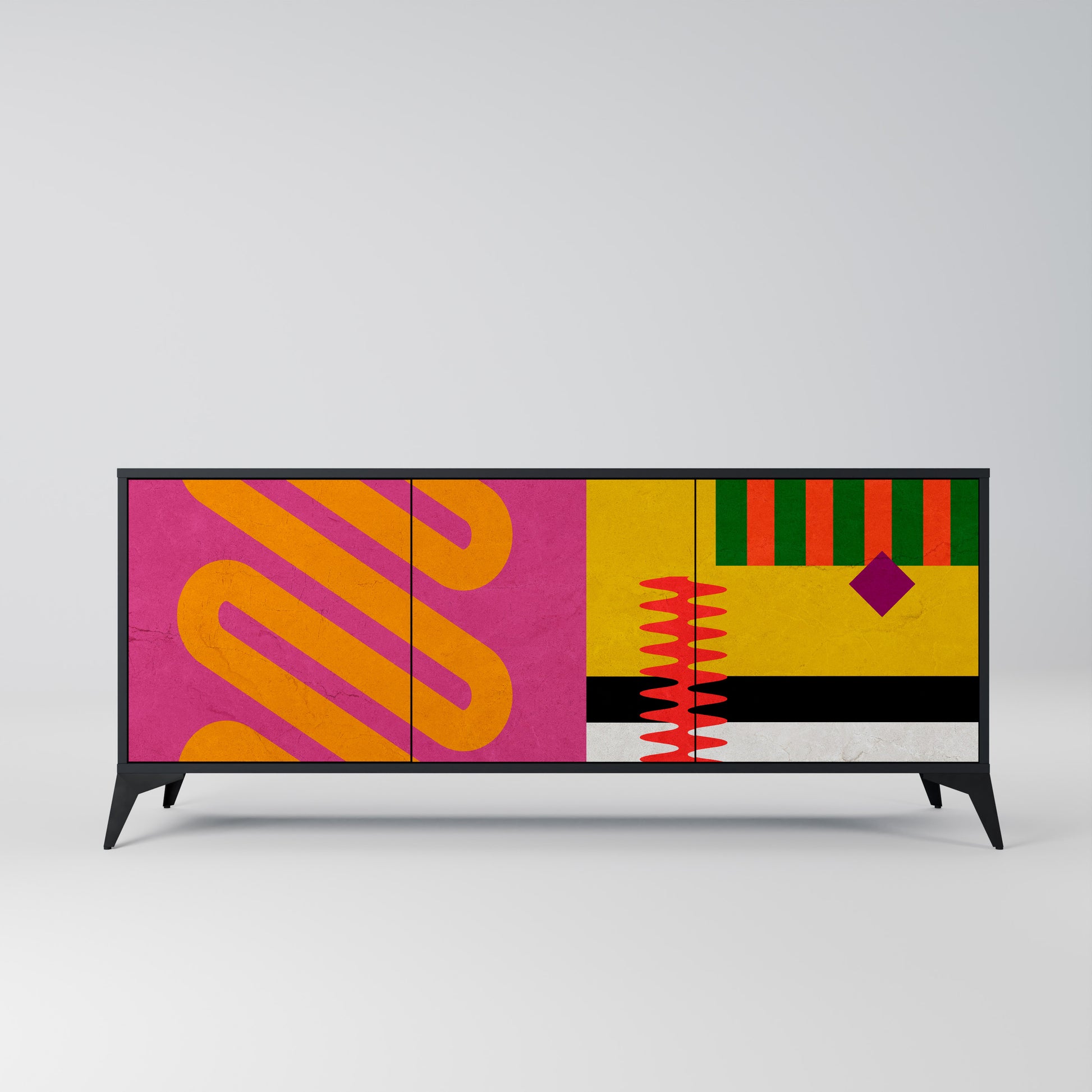 Aparador VIVID ART de 3 puertas con acabado negro