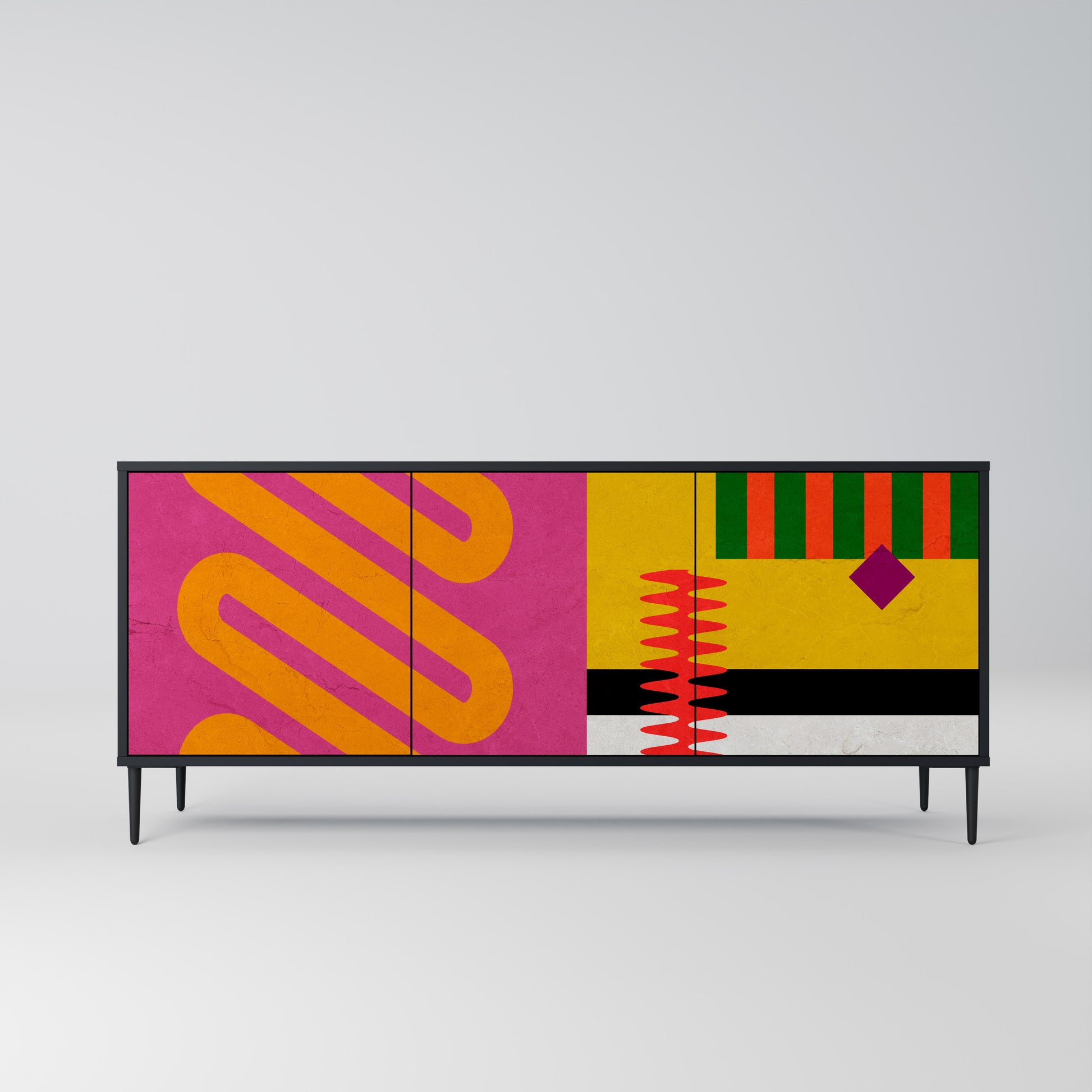 Aparador VIVID ART de 3 puertas con acabado negro