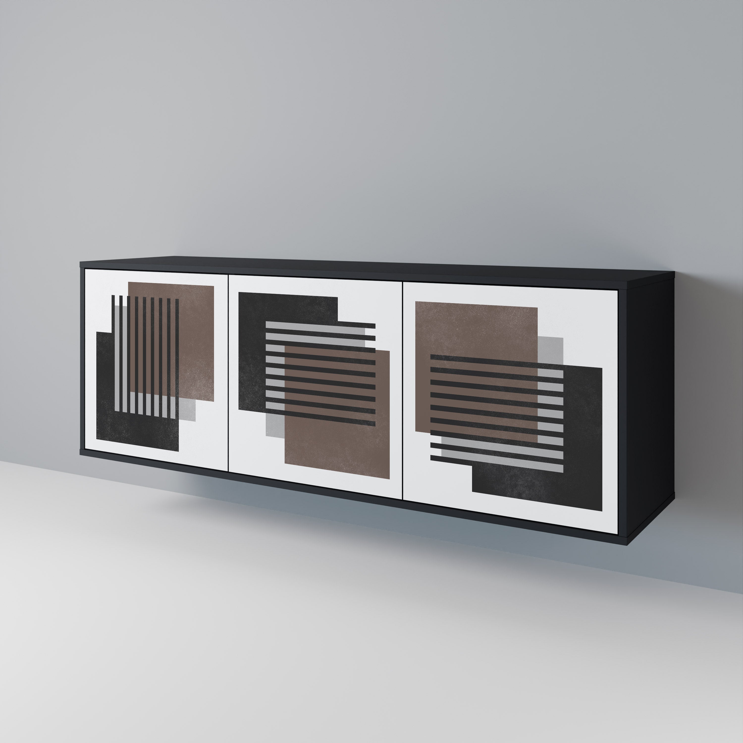 SHADOW SYNCHRONY 3-Door Sideboard in Black Finish