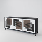 SHADOW SYNCHRONY Aparador de 3 Puertas en Acabado Negro