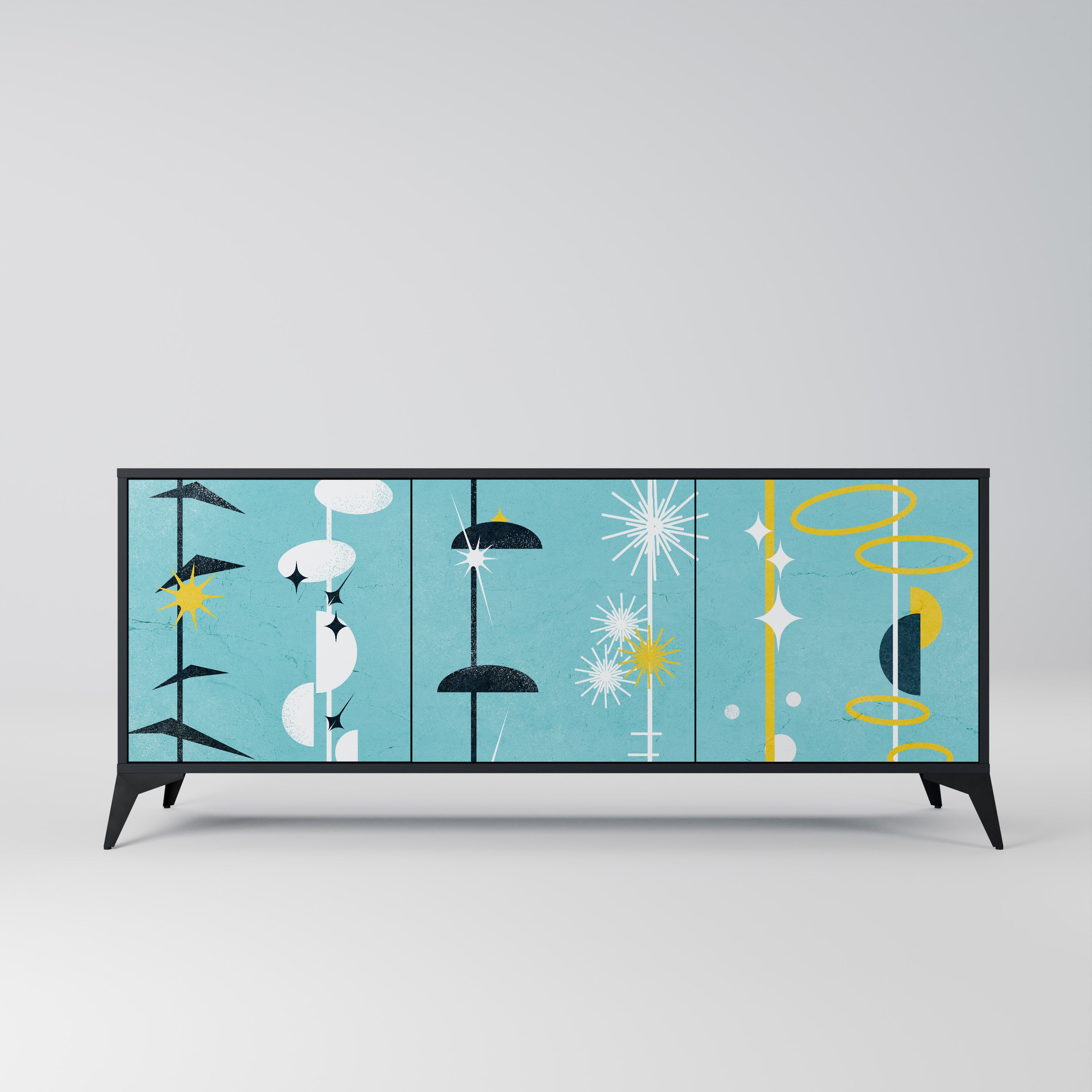 PATHS TO HAPPINESS 3-Door Sideboard in Black Finish
