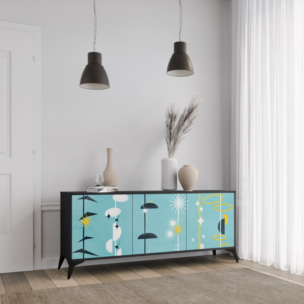 PATHS TO HAPPINESS 3-Door Sideboard in Black Finish