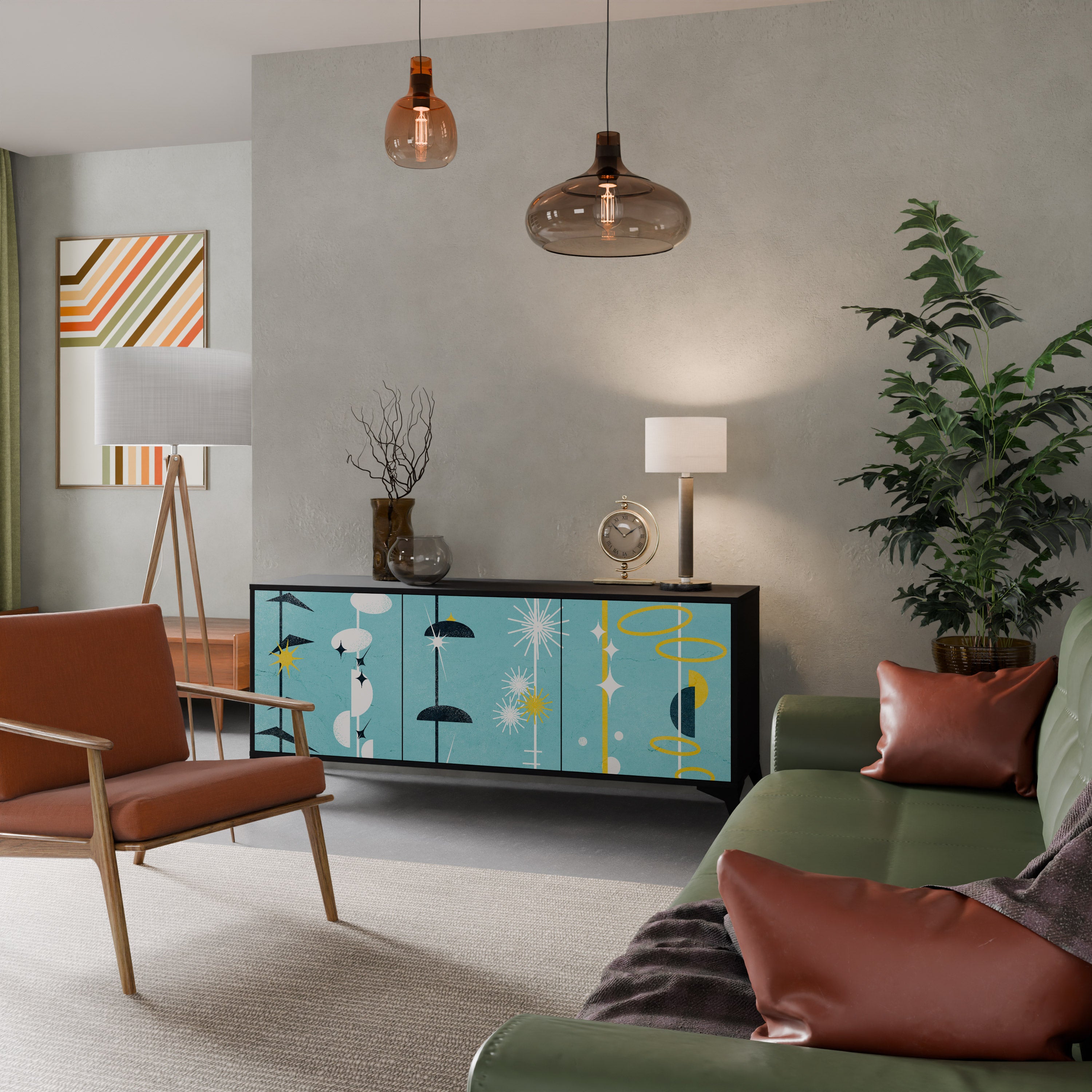 PATHS TO HAPPINESS 3-Door Sideboard in Black Finish