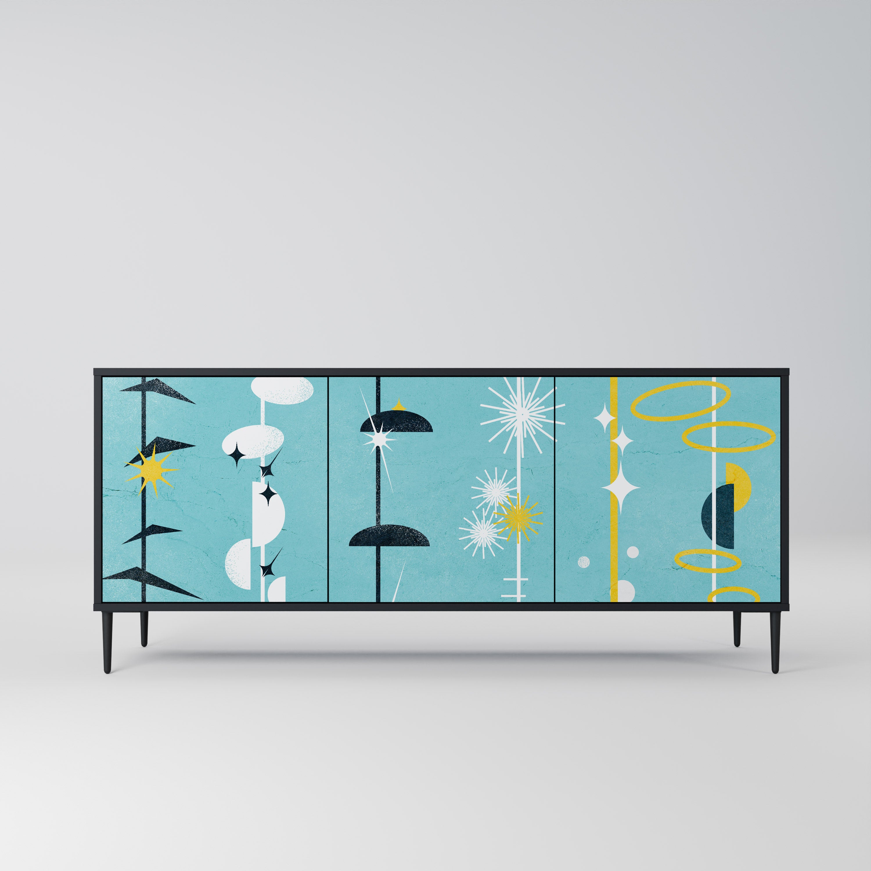 PATHS TO HAPPINESS 3-Door Sideboard in Black Finish